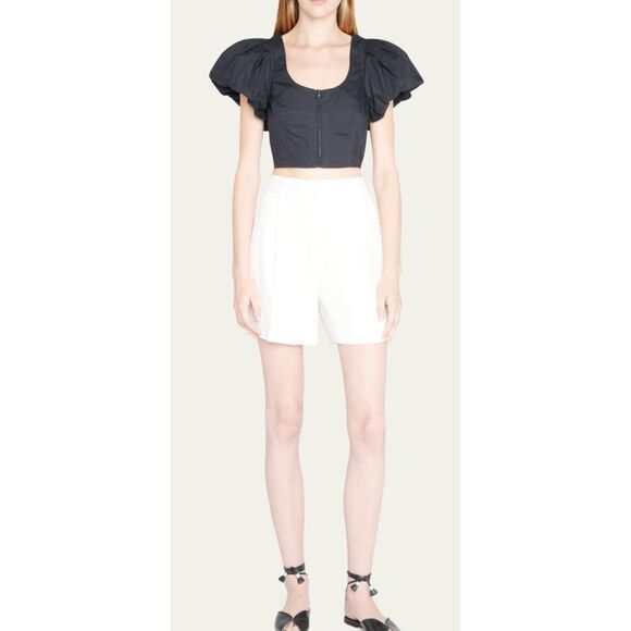 NWOT Ulla Johnson Kalena puff sleeve zip front crop top, Sz 10, $285 A29 - Picture 2 of 11